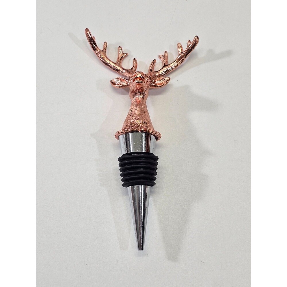 LOT OF 10 Rose‎ Gold Deer Wine Bourbon Decanter Stoppers Hunting Party Favor